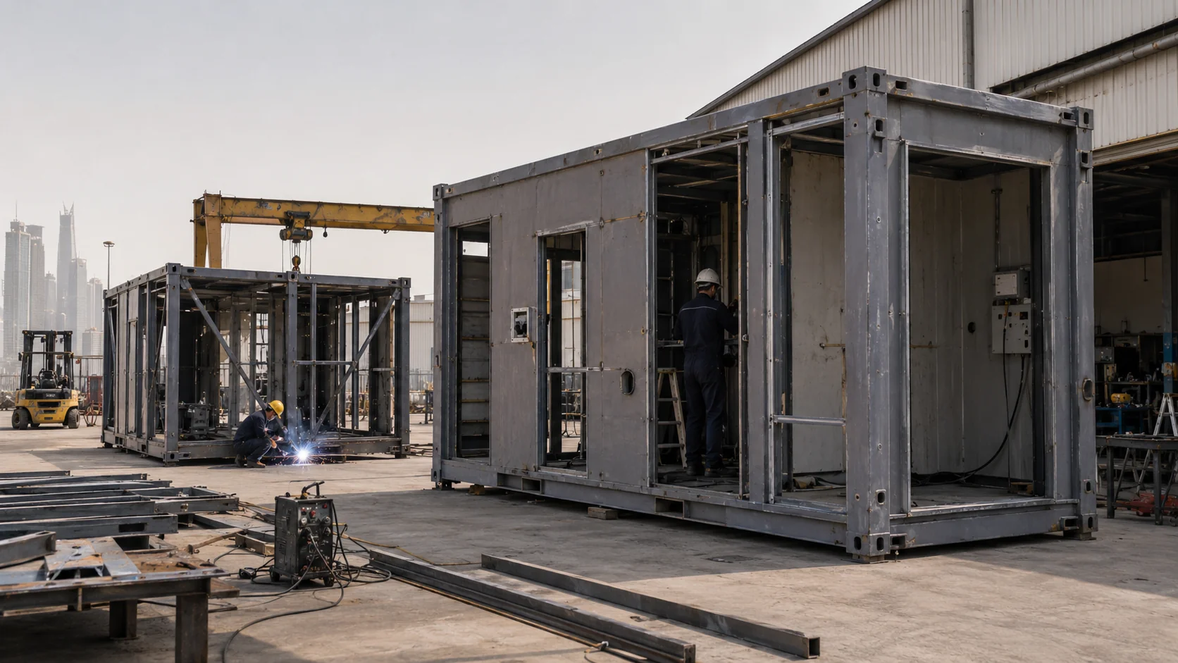 Custom industrial fabrication UAE - structural steel skid units